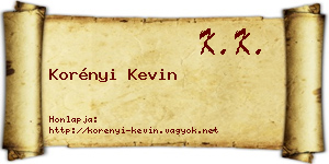 Korényi Kevin névjegykártya