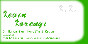 kevin korenyi business card